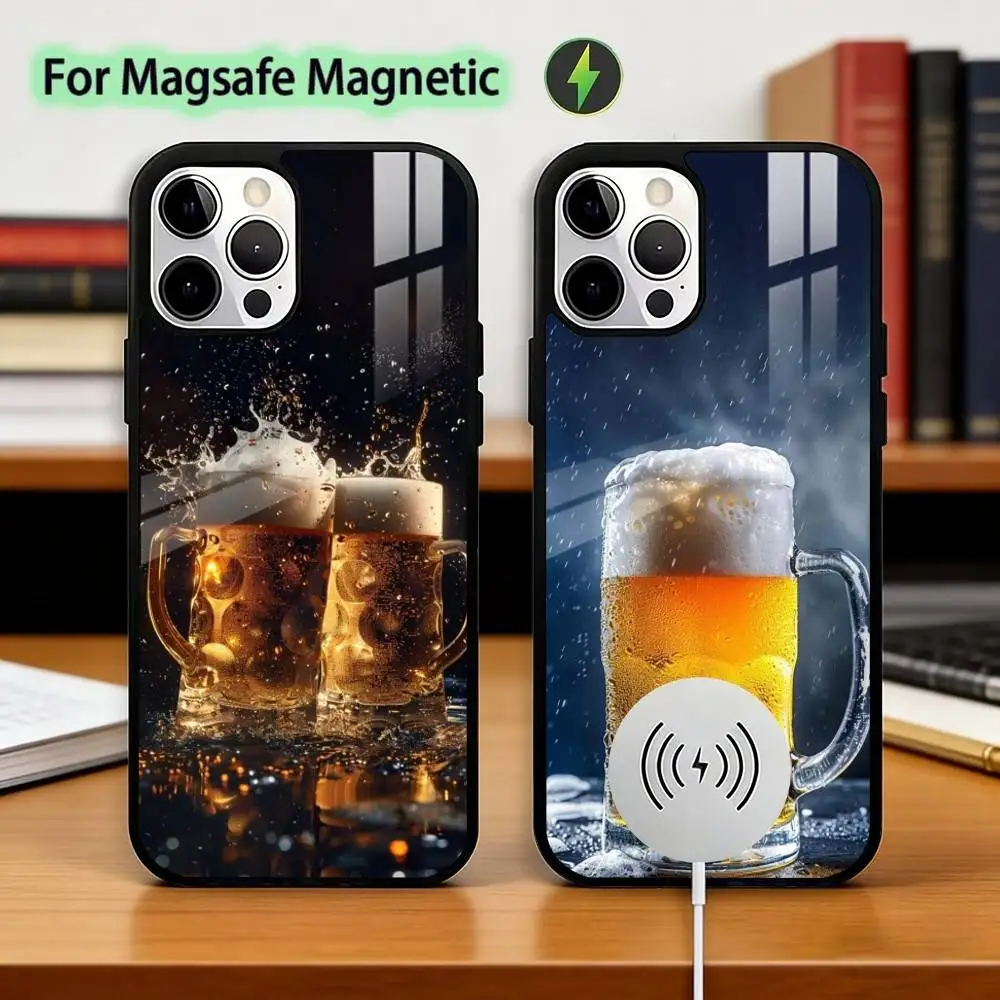 Beer A-Alcohol Phone Case For iPhone17,16,15,14,13,12,11 Plus,Pro Magnetic For Magsafe Wireless Charging