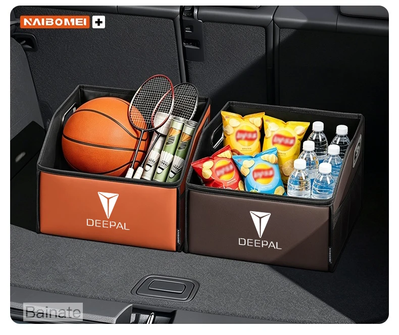 Auto-Kofferraum-Aufbewahrungsbox, Für Deepal S7 S07 SL03 S05 G318 2024 2025 2026, Leder-Aufbewahrungsbox, Faltbarer Organizer Auto-Zubehör – Detail 12