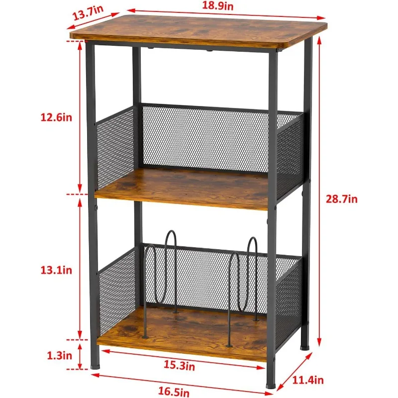 Vinyl Record Storage Table Record Stand LP Display Shelf Turntable Side Organizer Rack for Living Room Bedroom Home Decor