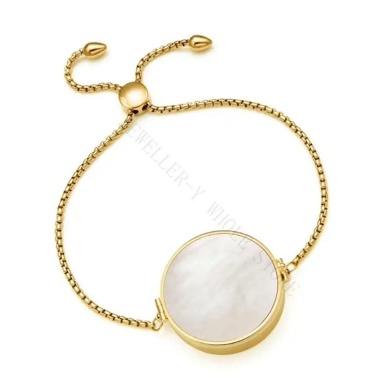 R7UF Fashion Forward Shell Lipstick Bracelet Stainless Steel Jewelry Item Elegant