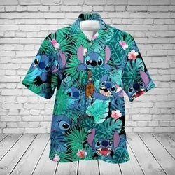 Chemise hawaïenne Disney pour hommes et femmes, chemise vintage, chemise boutonnée, point, plage, chaud, été