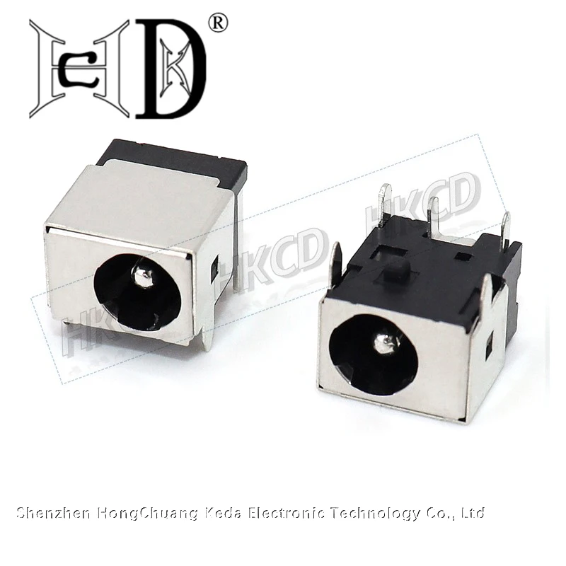 5pcs DC-044A 5.5x2.1mm 5.5x2.5mm Vertical DIP DC044A Metal Shielded Female DC Power Jack Socket for Laptop