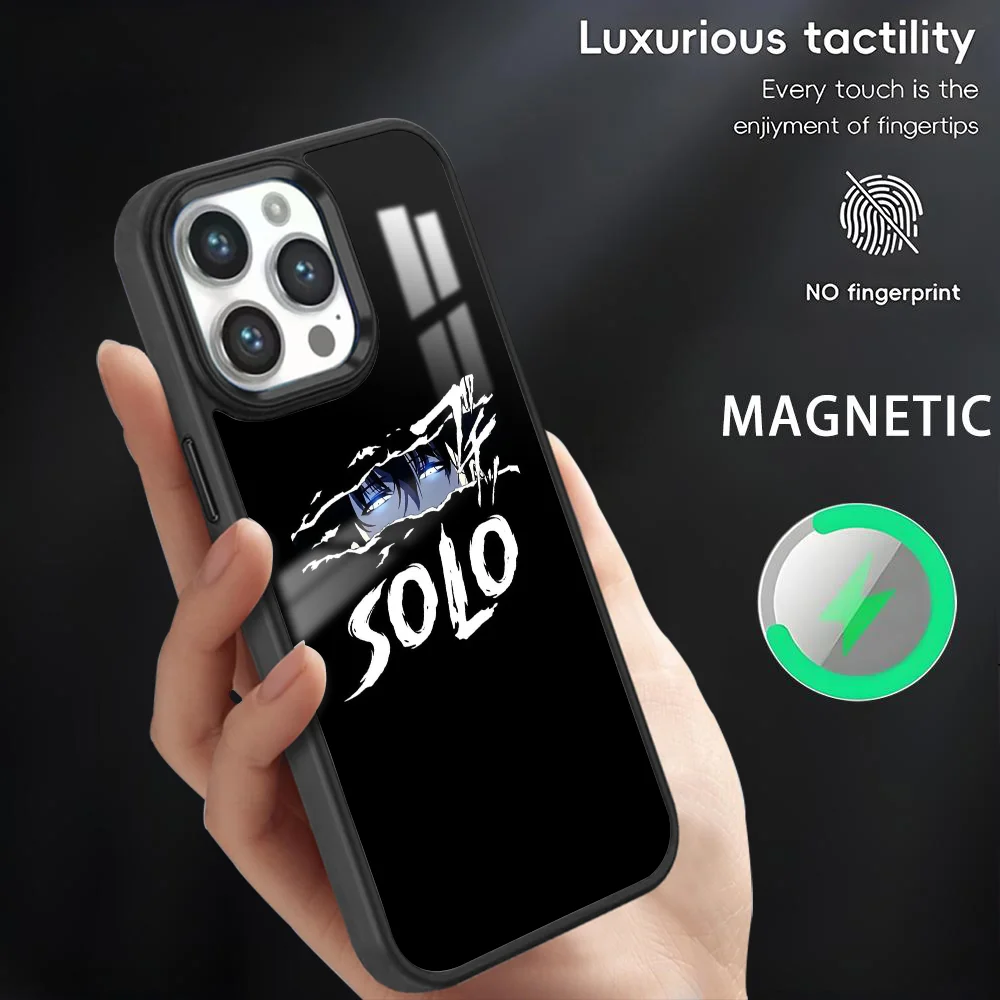 

S-Solo Leveling Comic Cool Phone Case For iPhone 16 15 14 13 12 11 Pro Max Plus Mini Magnetic Magsafe Wireless Charging Cover