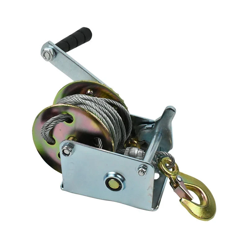1200 1800 2600LBS Heavy Duty Manual Hand Winch With Galvanized Wire Rope Or Strap