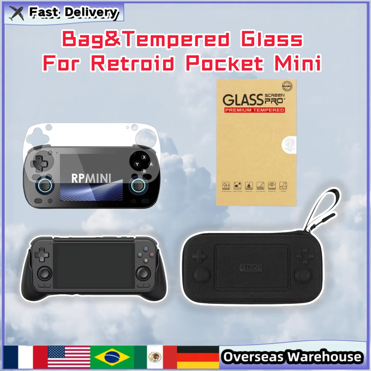 Bag&Tempered Glass For Retroid Pocket Mini Screen Protector Film For Retroid Pocket Mini Carry Case For RPMINI Accessies Gifts