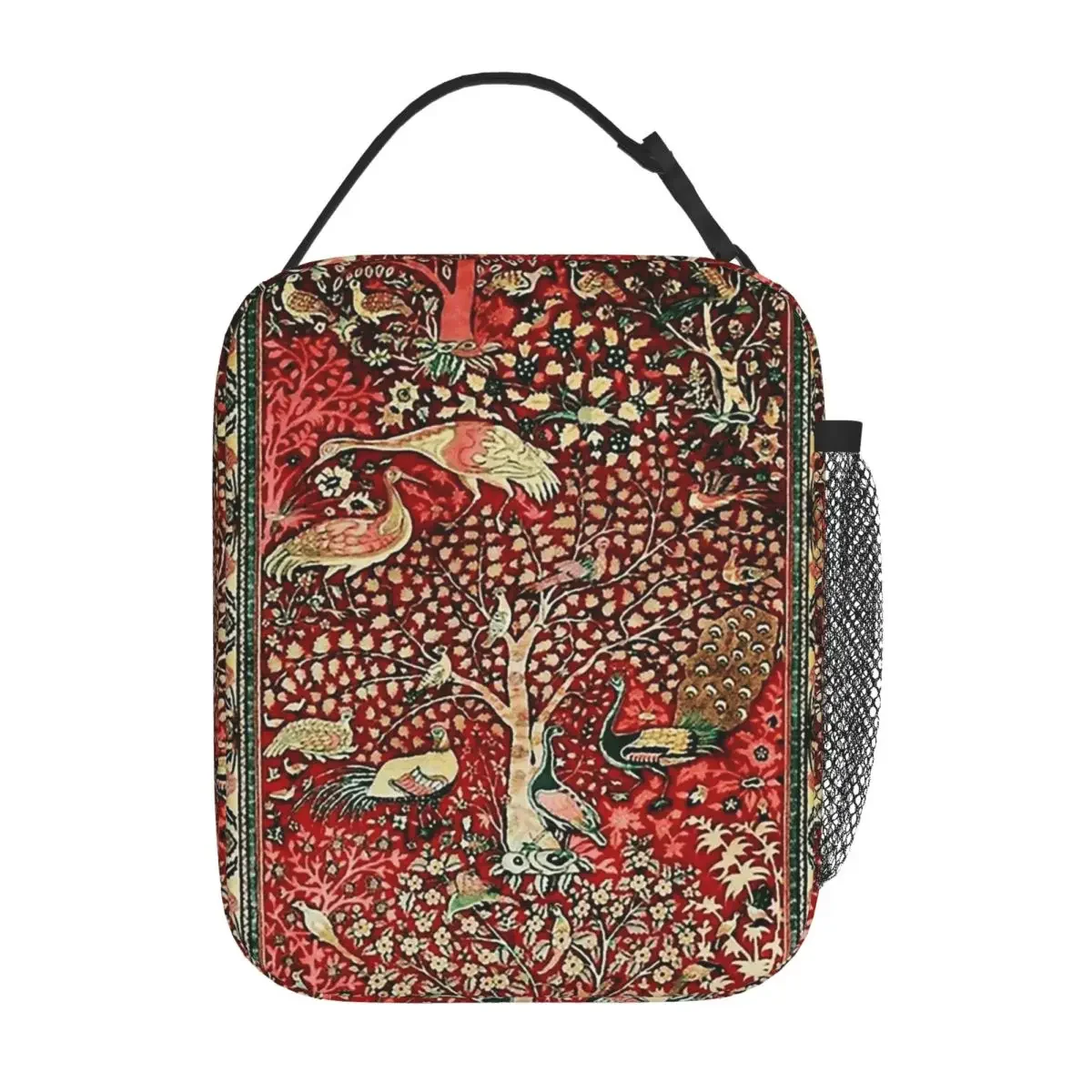 Antique Persian Rug Bird Tree Flowers Ca Insulated Lunch Bag for Kids School Cooler Thermal Food Box Tote Lunch Boxes Container