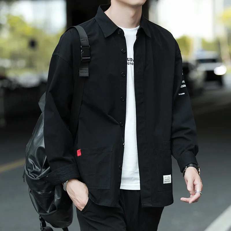 Summer Thin Fashionable Denim Work Shirt Men's Long Sleeve Anti-Scald Wear Resistant Pure Cotton Top Men's Jacket