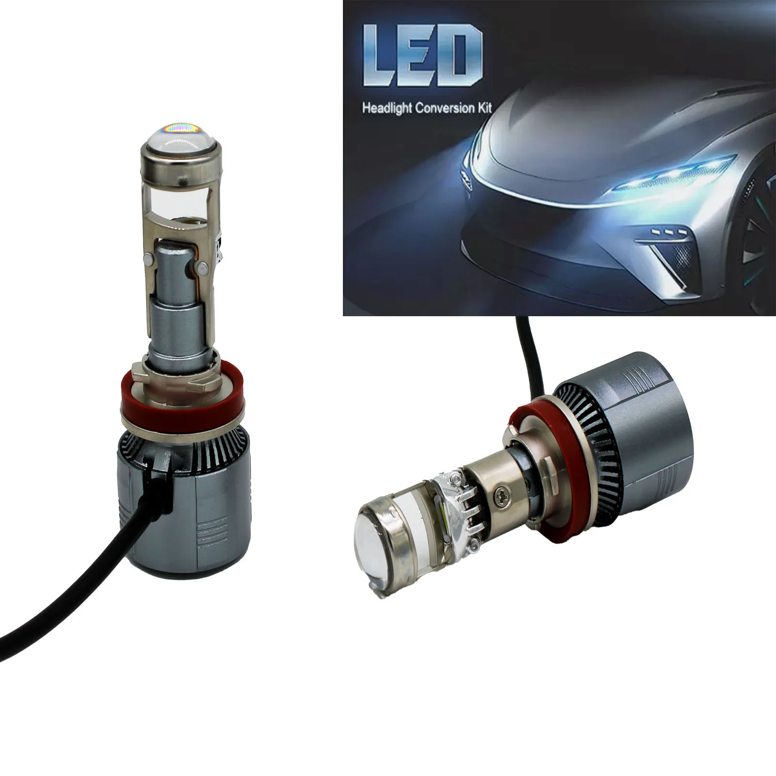 

2X 160W H11 LED Headlight Bulbs Kit High Beam 16000LM Super Bright White projector bulb