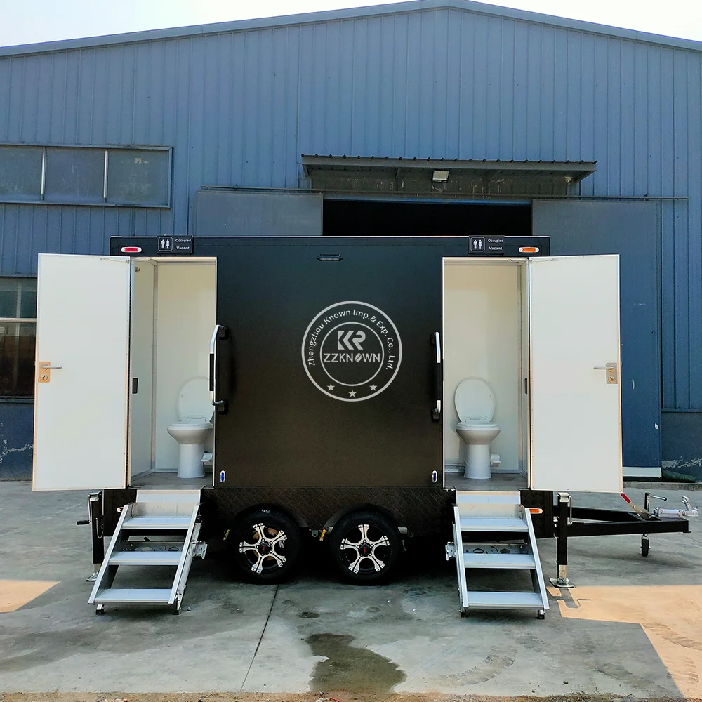 Luxury Mobile Toilet Trailer Outdoor Portable Restroom Toilet Camping Bathroom Trailer For Sale