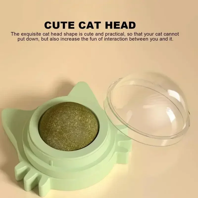 Catnip Toys for Cats Indoor Interactive Wall Spin Ball Natural Mint Enhances Digestion Appetite Stimulant Cat Dental Care view 3