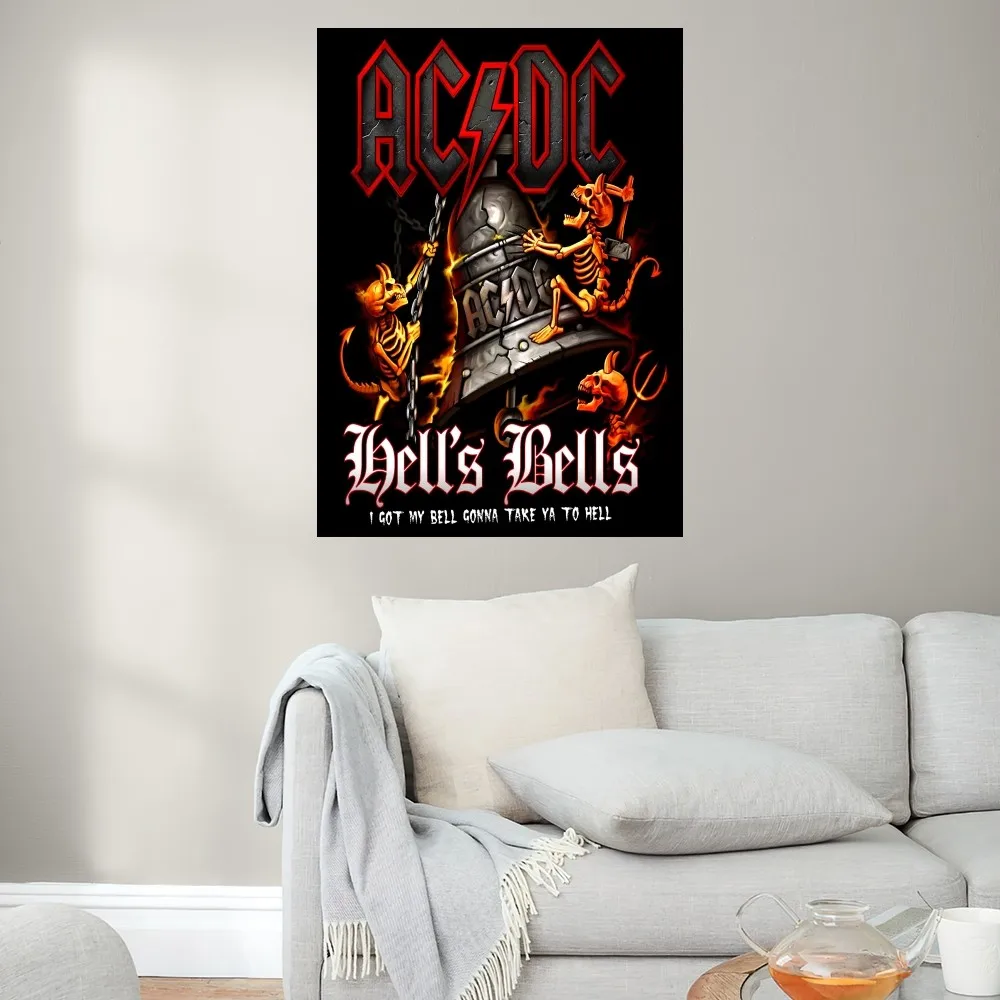 Hot Band A-AC DC Highway to Hell Poster Prints Wall Painting Bedroom Living Room Decoration Office Small