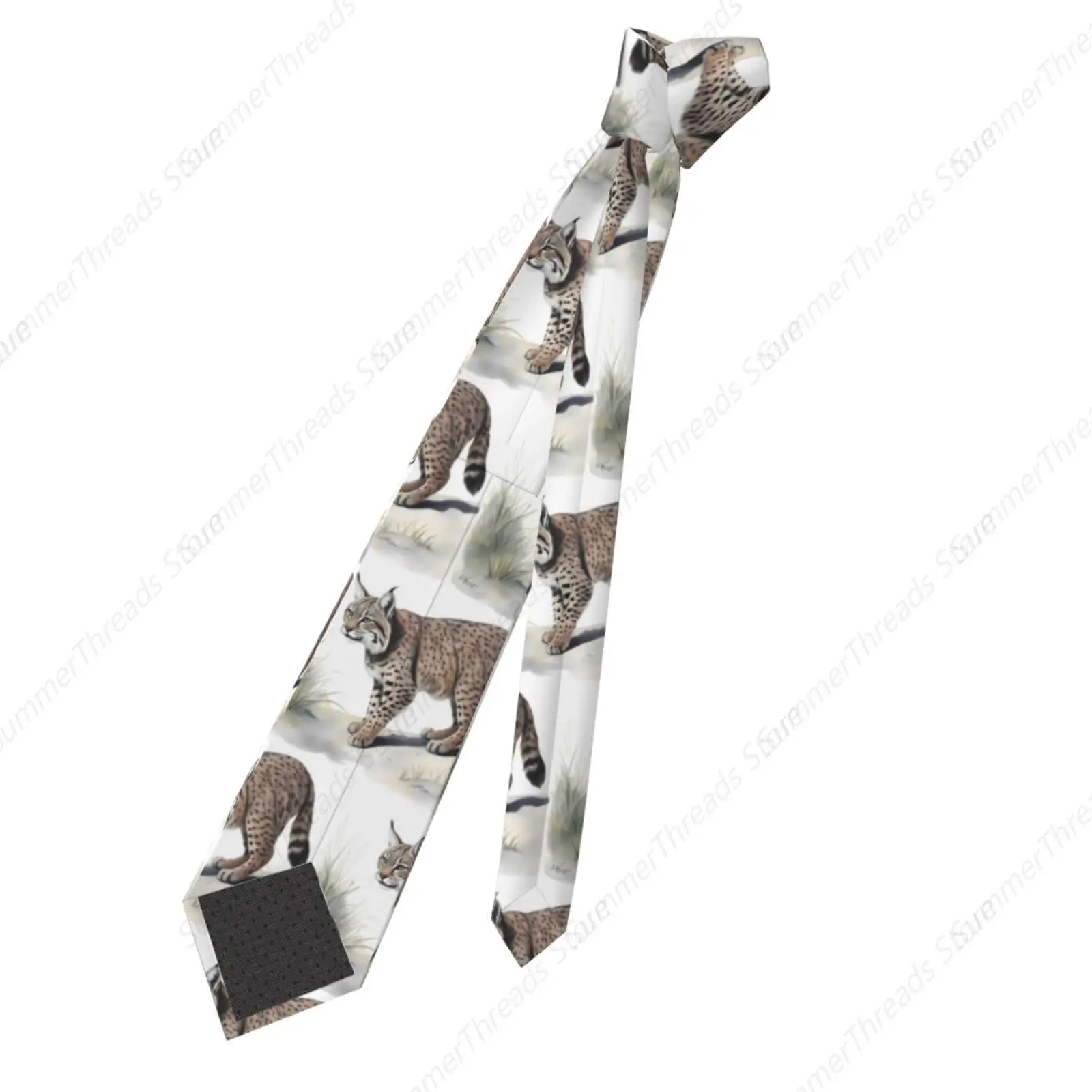 Wild bobcat Printed's Necktie - Fashion cetak sutra Tie untuk bisnis, kehidupan sehari-hari, bekerja, pesta