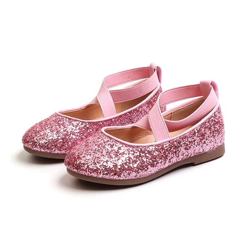 Girls Ballet Flats Baby Dance Party Girls Shoes Glitter Children Shoes Gold Bling Princess Shoes 3-12 years Kids Shoes