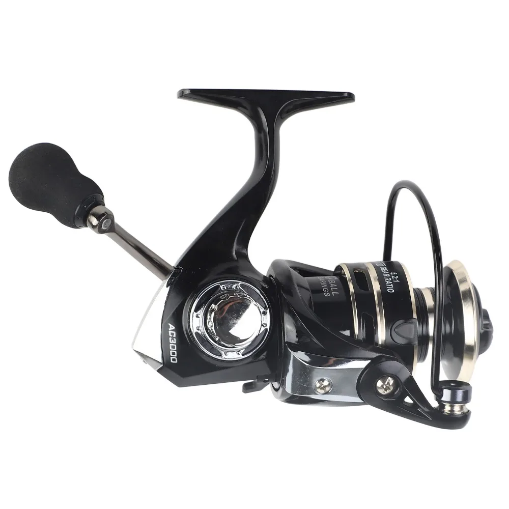 Speed Ratio 5.2:1 Spinning Reel Metal EVA Grip Fishing Reel Right/Left Interchangeable Handle Mini Spinning Reel