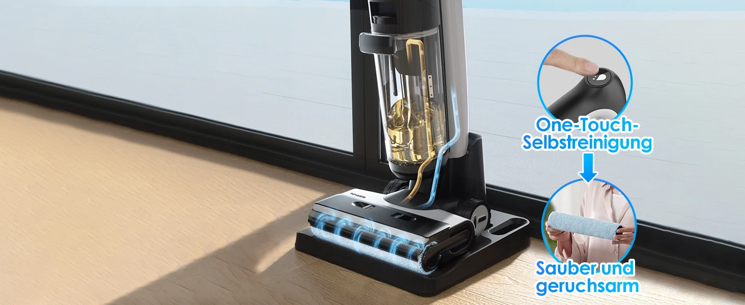 Tineco Floor ONE S7 PRO Kabelloser Nass-Trocken-Saugwischer mit LED-Display, entfernt klebrige Verschmutzungen und Tierhaare, Zentrifugalttechnologie. – Detail 9