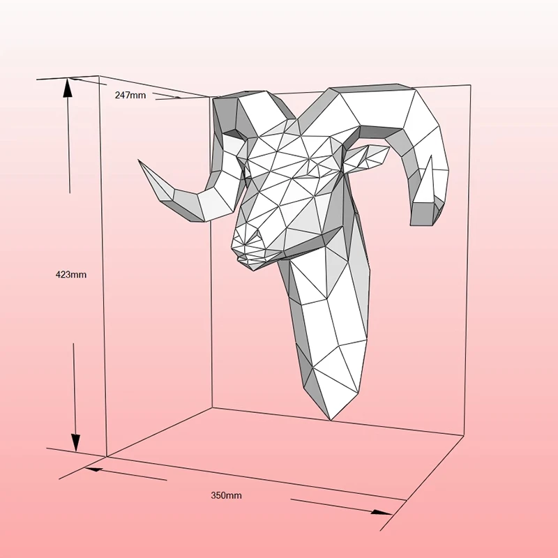 

42 см Bighorn 3D бумажная модель животное коза оригами Papercraft подвесное украшение для комнаты DIY настенное украшение ручной работы креативные игрушки