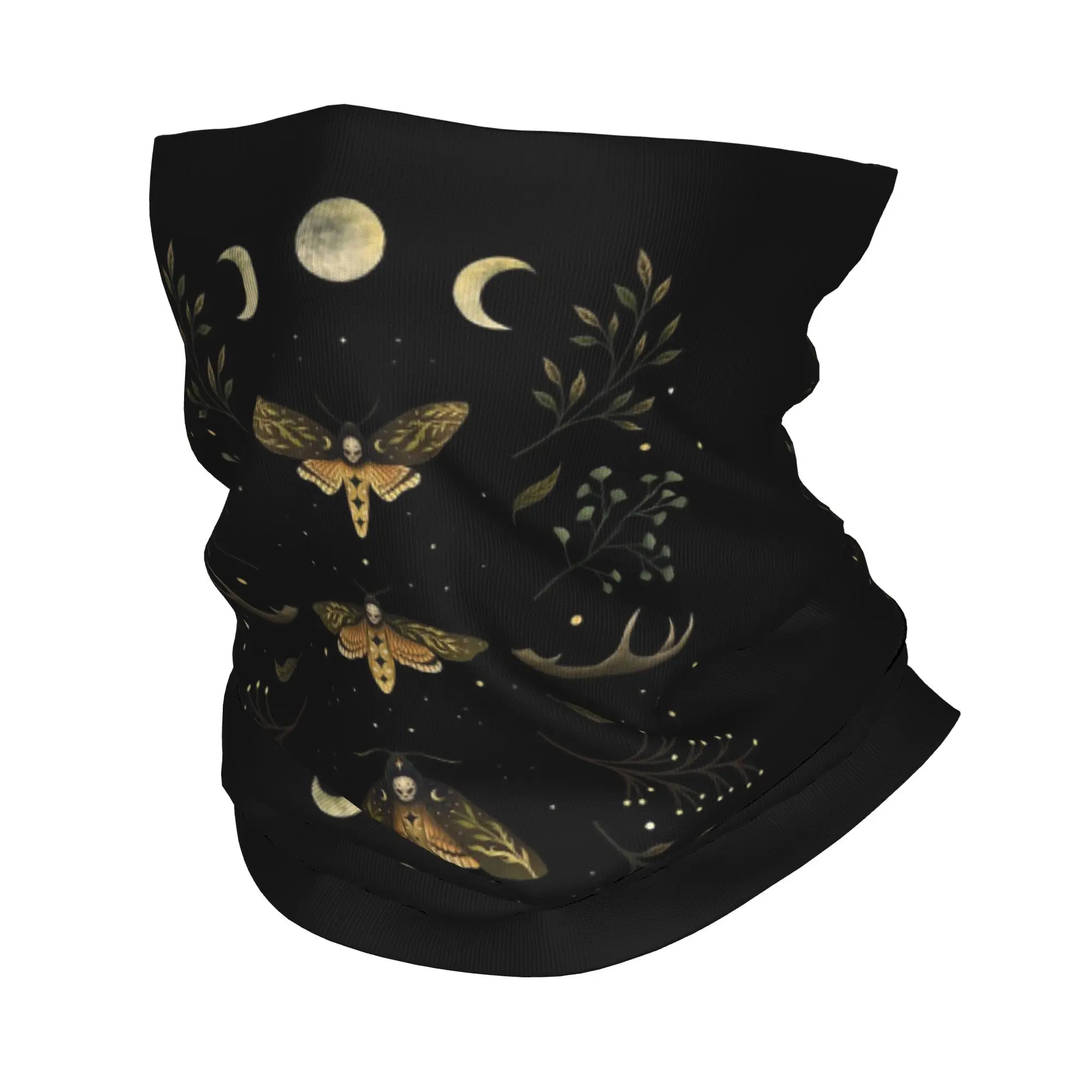 

Death Head Moths Night Bandana Neck Cover Printed Wrap Scarf Warm Headband Hiking Fishing For Men Women Adult