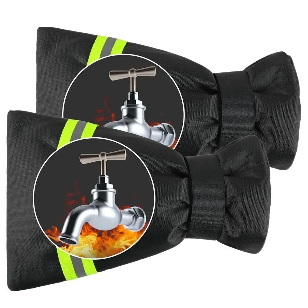 2Pcs Outside Tap Cover Thickened Outdoor Anti-Icing Cover Insulated Waterproof Outside Tap Cover Protect from Freezing Bursting
