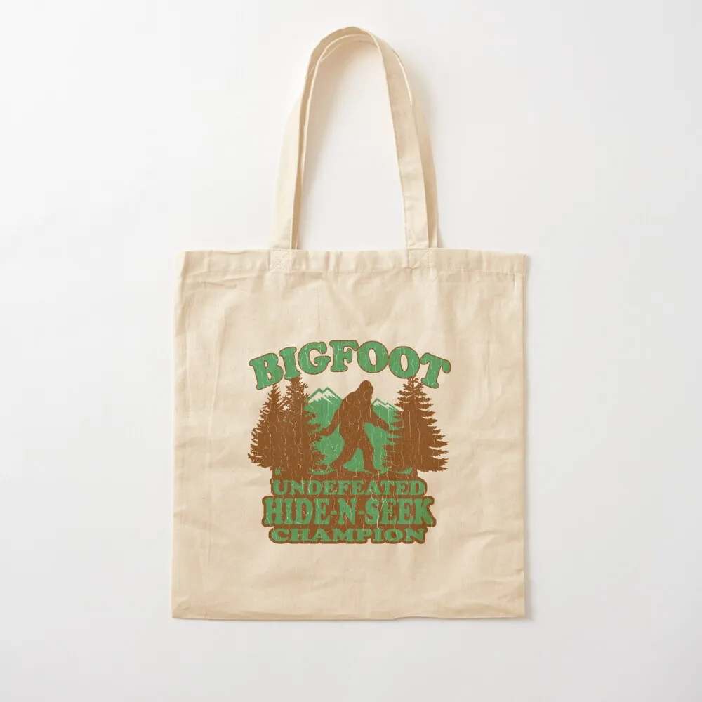 Bigfoot Hide N Seek Champion (vintage distressed) Tote Bag bag for beach tote bag men eco folding Candy bags Canvas Tote