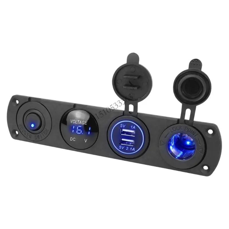 

Space Saving Marine Power Distribution Panel With LED Display And Two USB Power Ports 090E