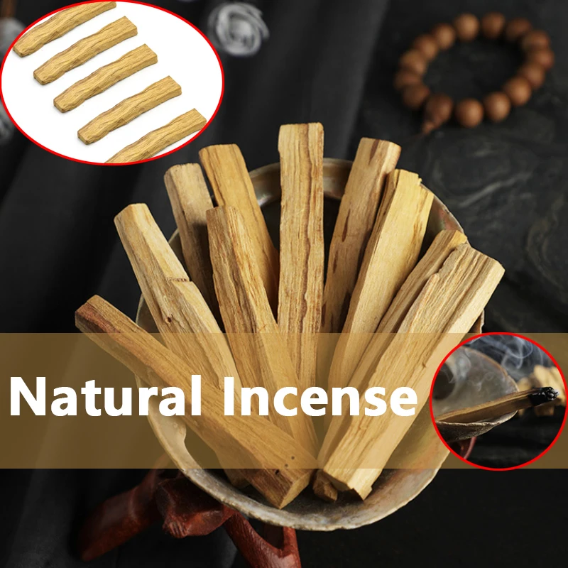 5Pcs /1pc Palo Santo Natural Incense Sticks Wooden Smudging Stick Aromatherapy Burn Wooden Sticks No Fragrance Home Living Room