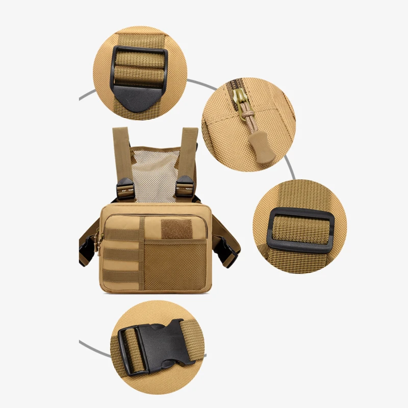 Laser Molle Outdoor Tactical Hunting Vest Military Bag CS Wargame Chest Bag Men Nylon EDC Outdoor Camping Daily Hiking Backpack