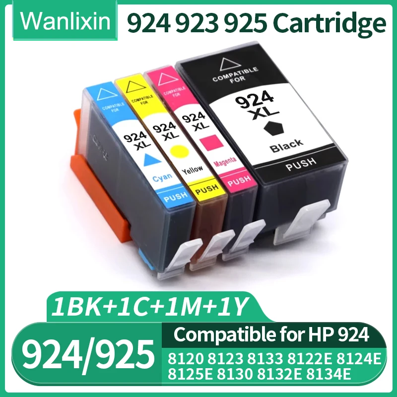 

4 цвета для HP 924 923 925 картриджи для hp924 XL для HP Officejet Pro 8120 8123 8133 8122E 8124E 8125E 8130 8132E 8134E