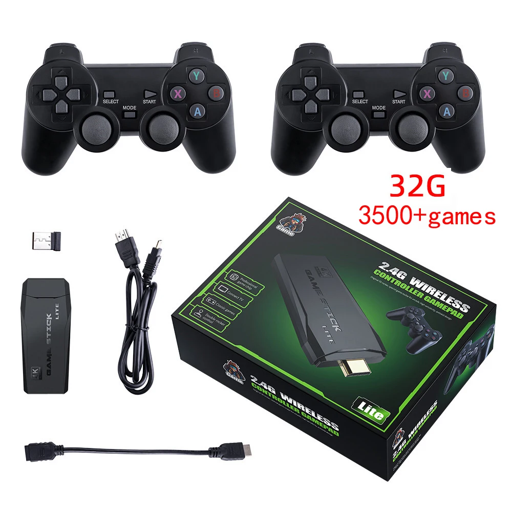 

TV Game Stick M8 Console 2.4G Dual Wireless Controller Game Stick 4K 10000 games 64GB Retro game For Dropshiopping Xmas Gift