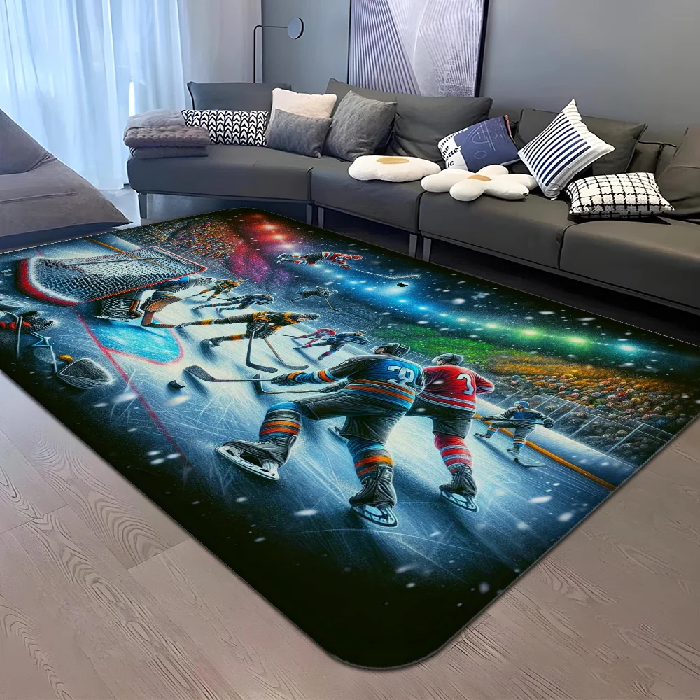 Sports Ice hockey Floor Mat Bathroom Mat Kids Room Bedroom Decoration Balcony Anti-Slip Doormat Living Room Welcome Rug