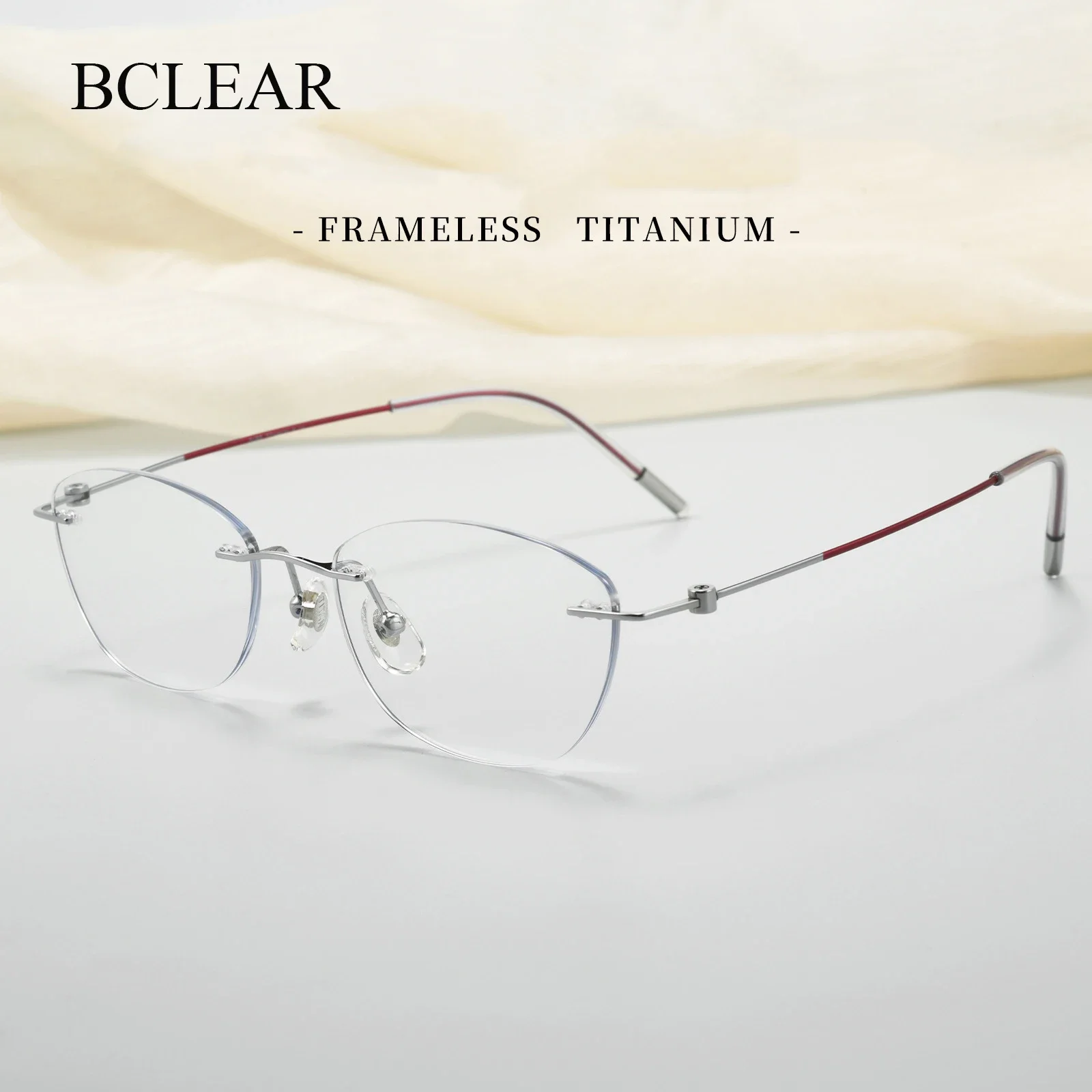 

BCLEAR New Arrival Ultralight Butterfly Shape Titanium Rimless Beautiful Women Glasses Frame Fashion Optical Eyeglass Frames