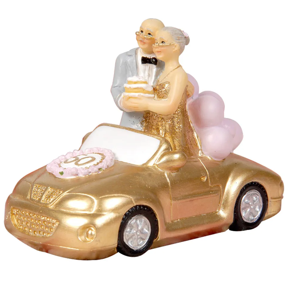 1Pcs Golden Wedding Car Money Box Synthetic Resin Crafts Decoration Unique Style Desktop Ornament Gift for Couples Room Decor