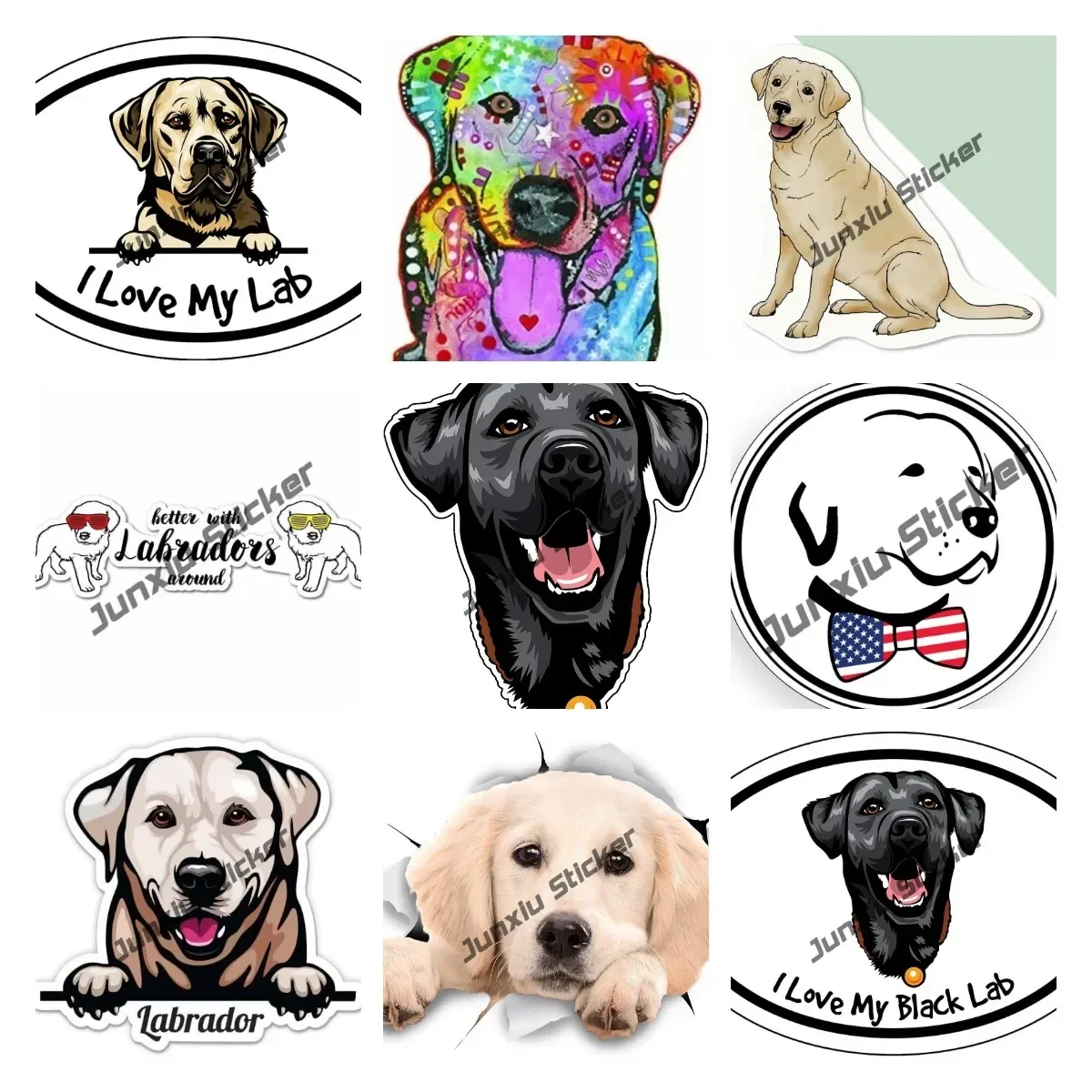 Labrador Retriever Decal I Love My Lab Vinyl Stickers Yellow Labrador Retriever Dog Breed Sticker for Car Laptops Windows Trucks