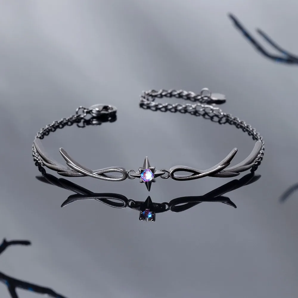 Gothic Punk Dark Geometric Irregular Plating Color Crystal Bracelet for Women Friendship Personality Y2K Jewelry Accessory Gifts