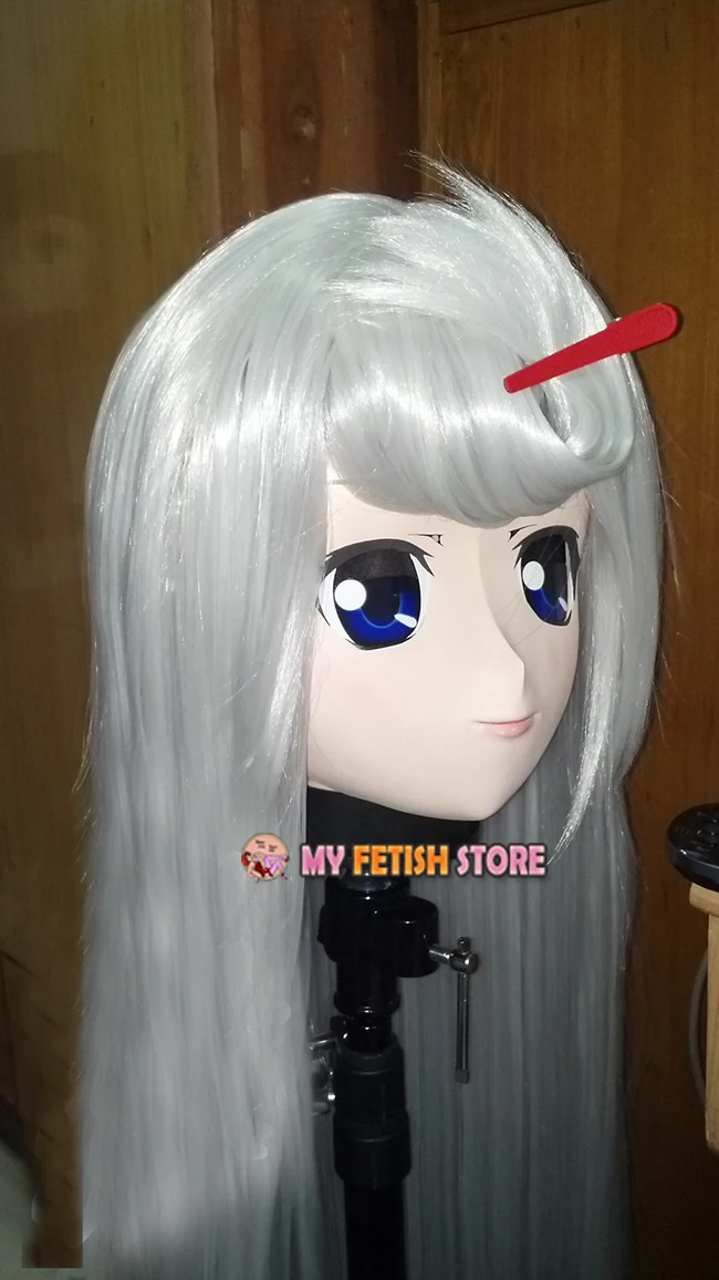(KM125) Handmade Female Resin Crossdress Pretty Girl 3/4 Head Lolita Doll Mask Japanese Anime Cosplay Kigurumi Mask Crossdresser