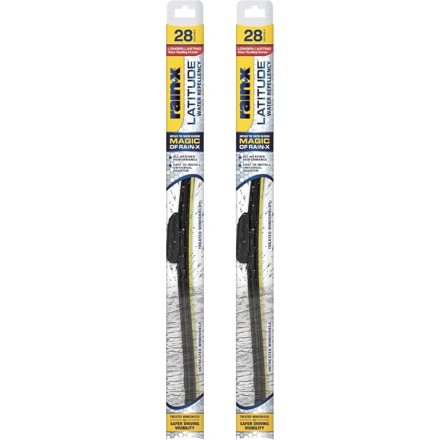 

810168 Водоотталкивающие щетки стеклоочистителя Latitude 2 в 1, 28-дюймовые дворники для лобового стекла, упаковка из 2 шт. для повышенной видимости в дождливом состоянии