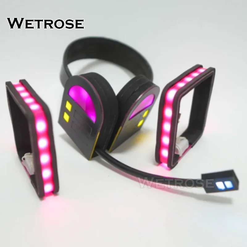 【Wetrose】In Stock Miku Led Light Kaito Megurine Cosplay Props Head Gear Headwear Headphone Earphone Model Accessory Hairband