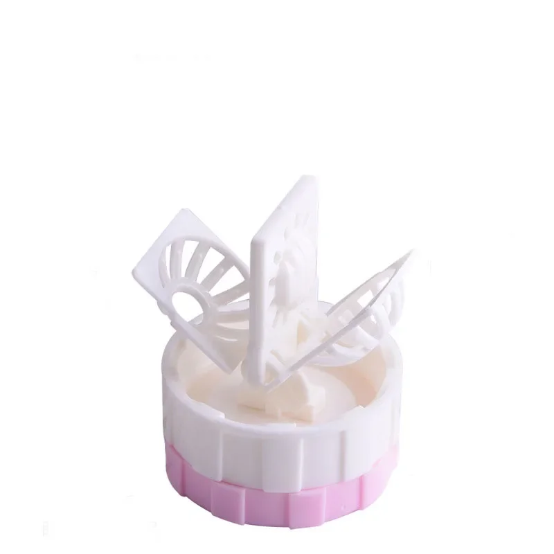 1PCS Contact Lens Cleaner Case Box Manual Rotation Type Plastic Container Storage Holder Contact Lenses Cleaning Tools