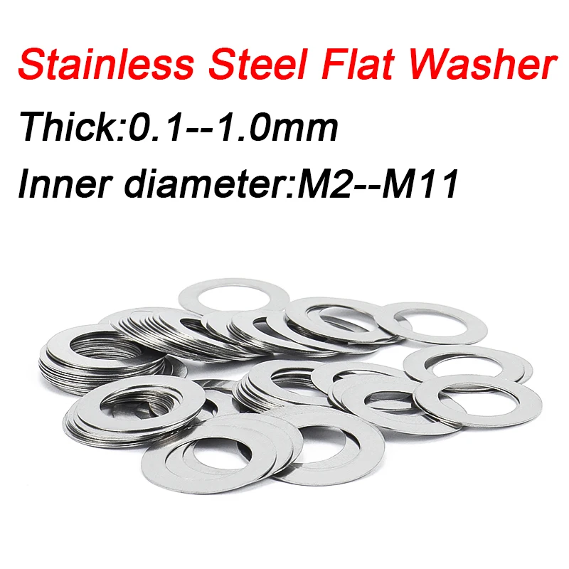 M3-M11  Thick 0.1 0.2 0.3 0.5 1.0  Stainless Steel Ultra Thin Shim Adjusting Flat Washer High precision Gasket