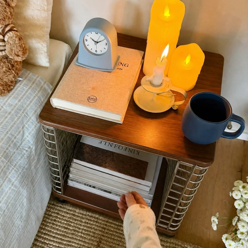 Book Wooden Side Table Metal Sofa Single Modern Corner Side Table Little Low Nightstands Muebles Para Salas Bathroom Furniture