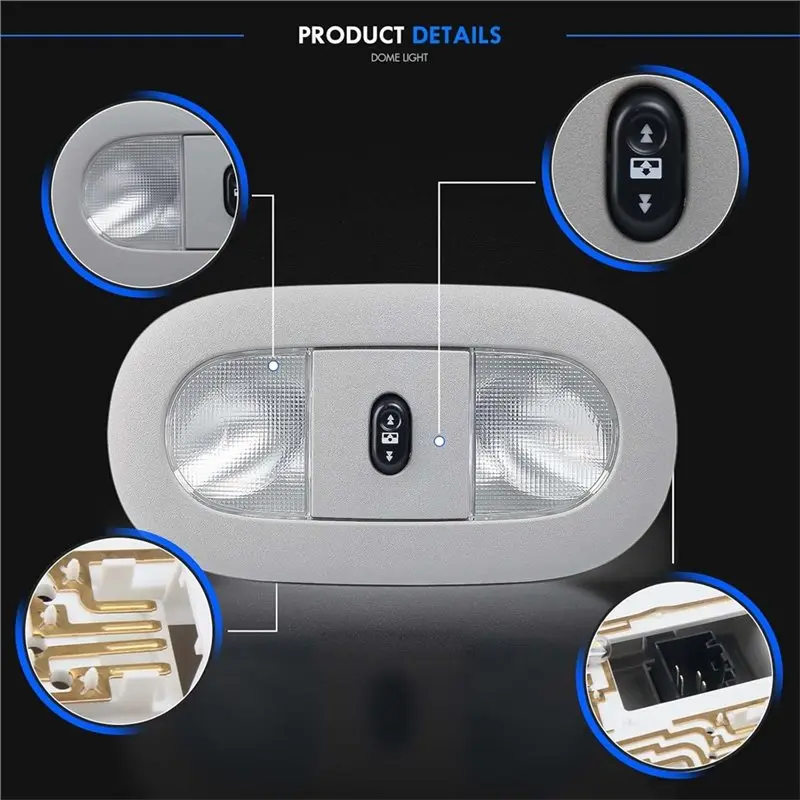 M45K-LED Overhead Console Map Light Dome Roof Reading Lamp For Ford F250 F350 F450 F550 2008- 2010 8C3Z-25519A70-AA Gray