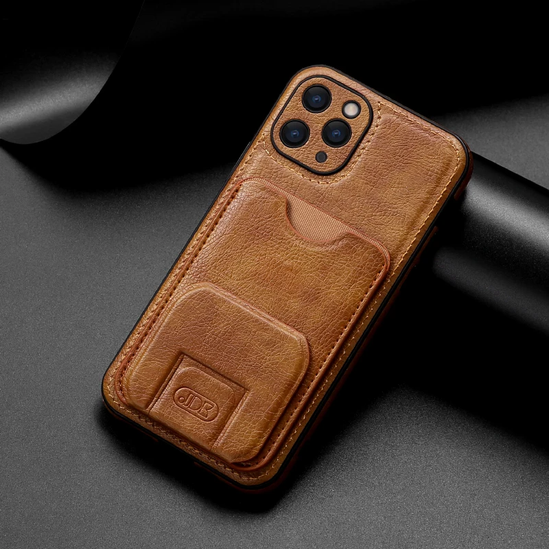 

Luxury Solid Color Leather Wallet Card Slot Holder Phone Case For iPhone 16 Pro Max 14 11 12 13 15 Pro Max Shockproof Back Cover