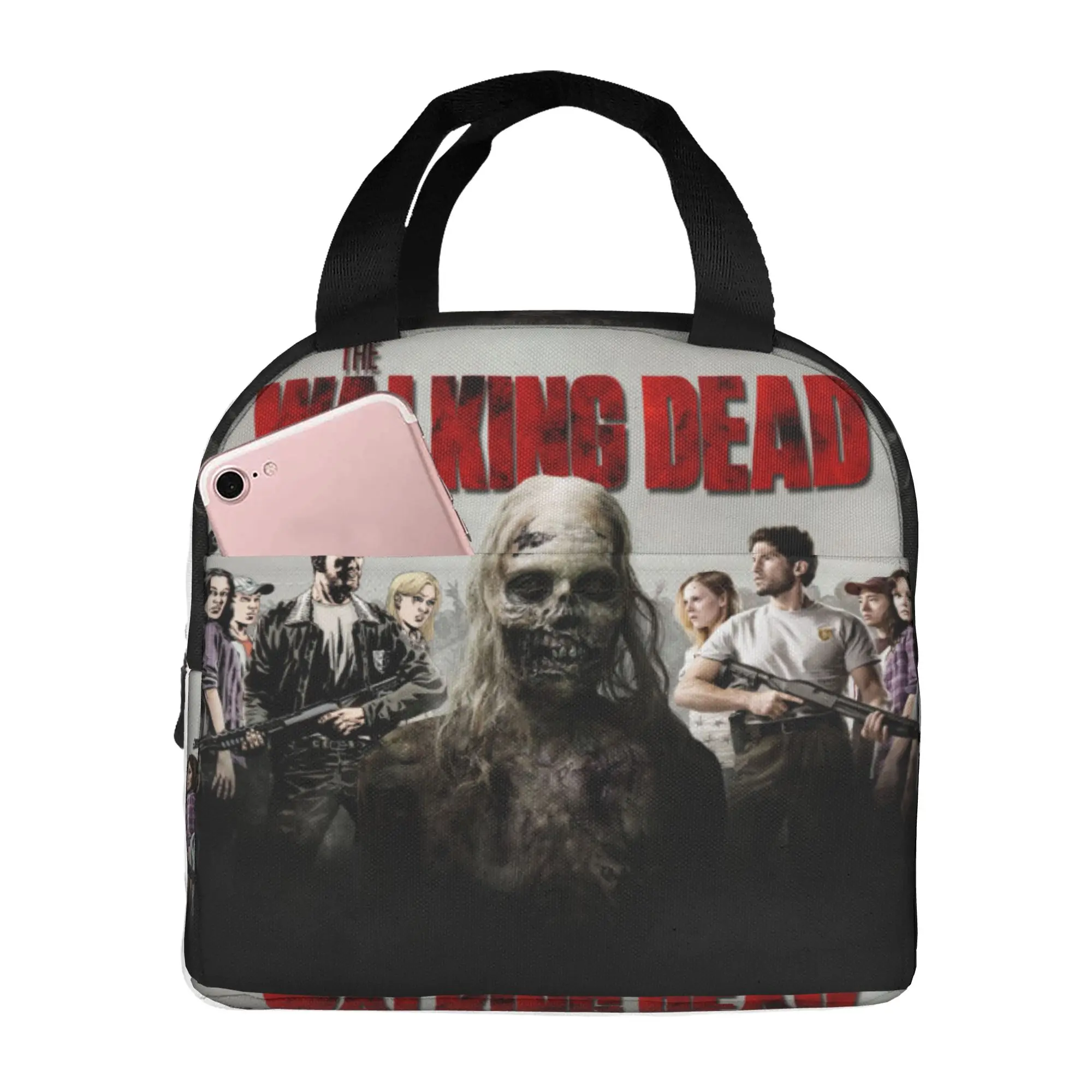 The Walking Dead Thermal Insulated Lunch Bag Women Horror Zombie TV Show Portable Lunch Tote for Camping Storage Food Box