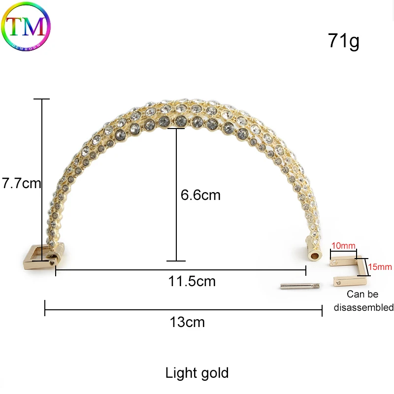 1/5 pz oro chiaro K oro metallo a forma di pesce borsa maniglia telaio per le donne borse maniglie borsa tracolla tracolla borse fai da te accessori