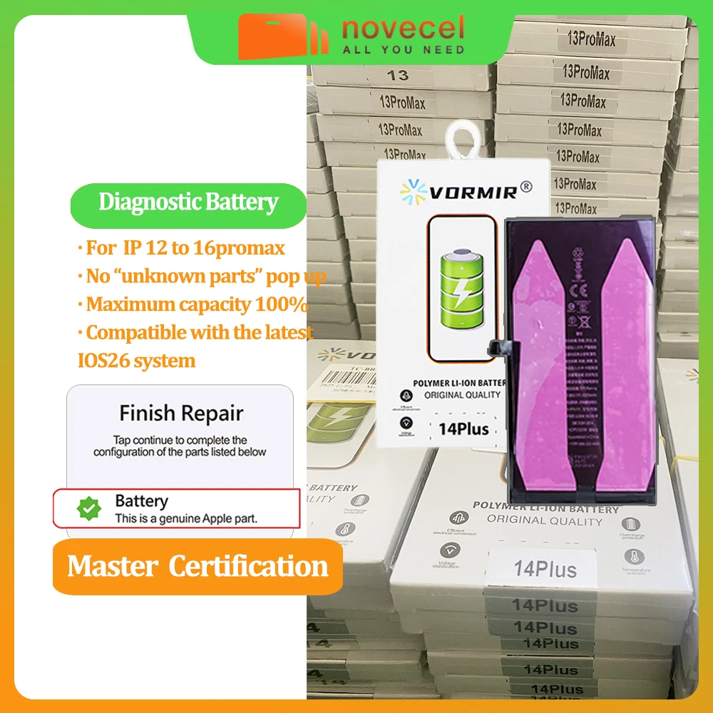 For iPhone 15 14 13 12 Pro Max Diagnostic Battery 100% Health No Pop Up Error Message After Diagnosed Compatible Latest IOS 26