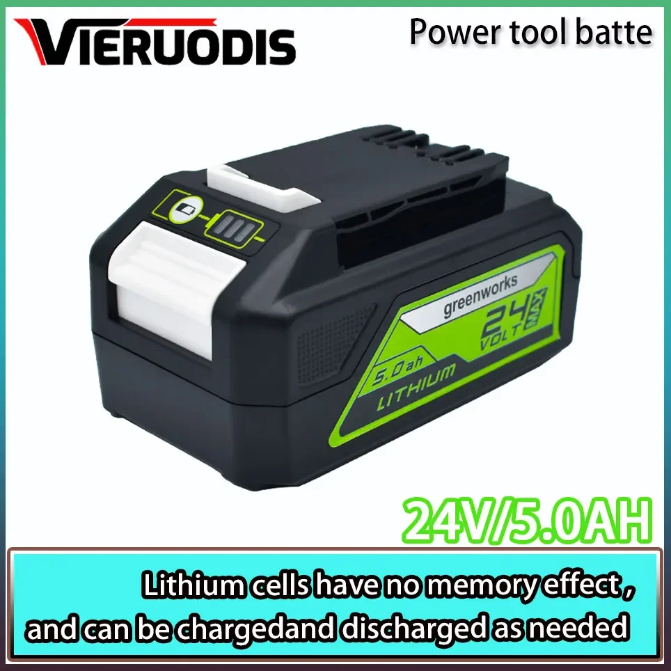 

For Greenworks 24V 6.0Ah Lithium-ion Replacement Battery G24B2 ALL devices of 24V tools 29842 29852 BAG708 29322 21342