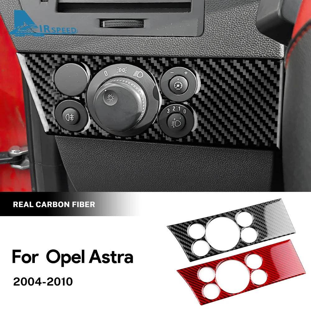 Real Soft Carbon Fiber Aufkleber für Vauxhall Opel Astra H MK5 2004 2005 2006 2007 2008 2009 2010 Autofahrer Scheinwerfer Schalter Trim
