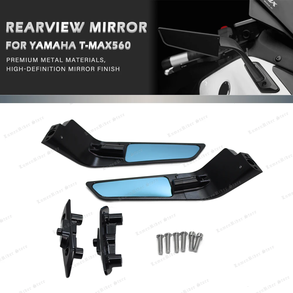 TMAX 560 2022-2024 Motorcycle Accessories Rear View Mirrors Adjustable Aluminum Mirror  for YAMAHA T-MAX560 T-MAX 560 TMAX560