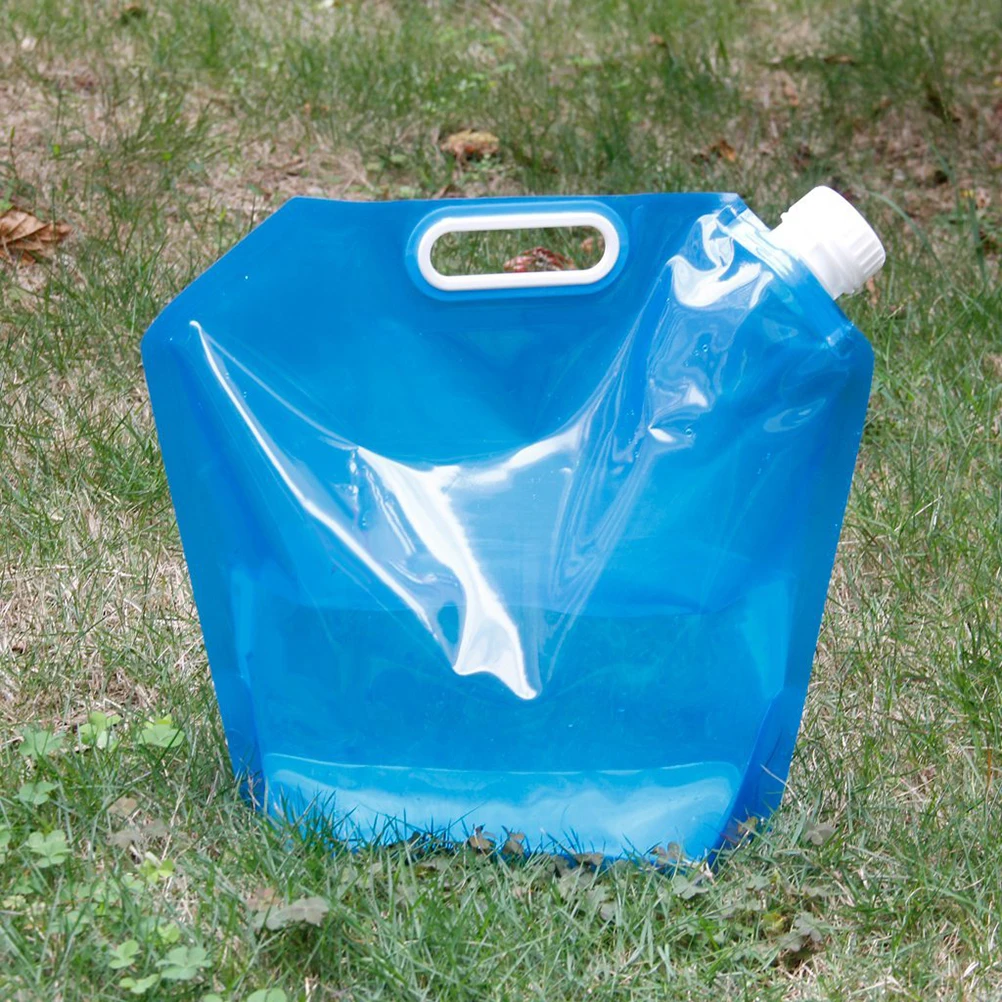 

10L Water Bag Blue PE Hiking Water Pouch 41x38cm Foldable Lightweight Camping Hiking Travel Outdoor Portable Container