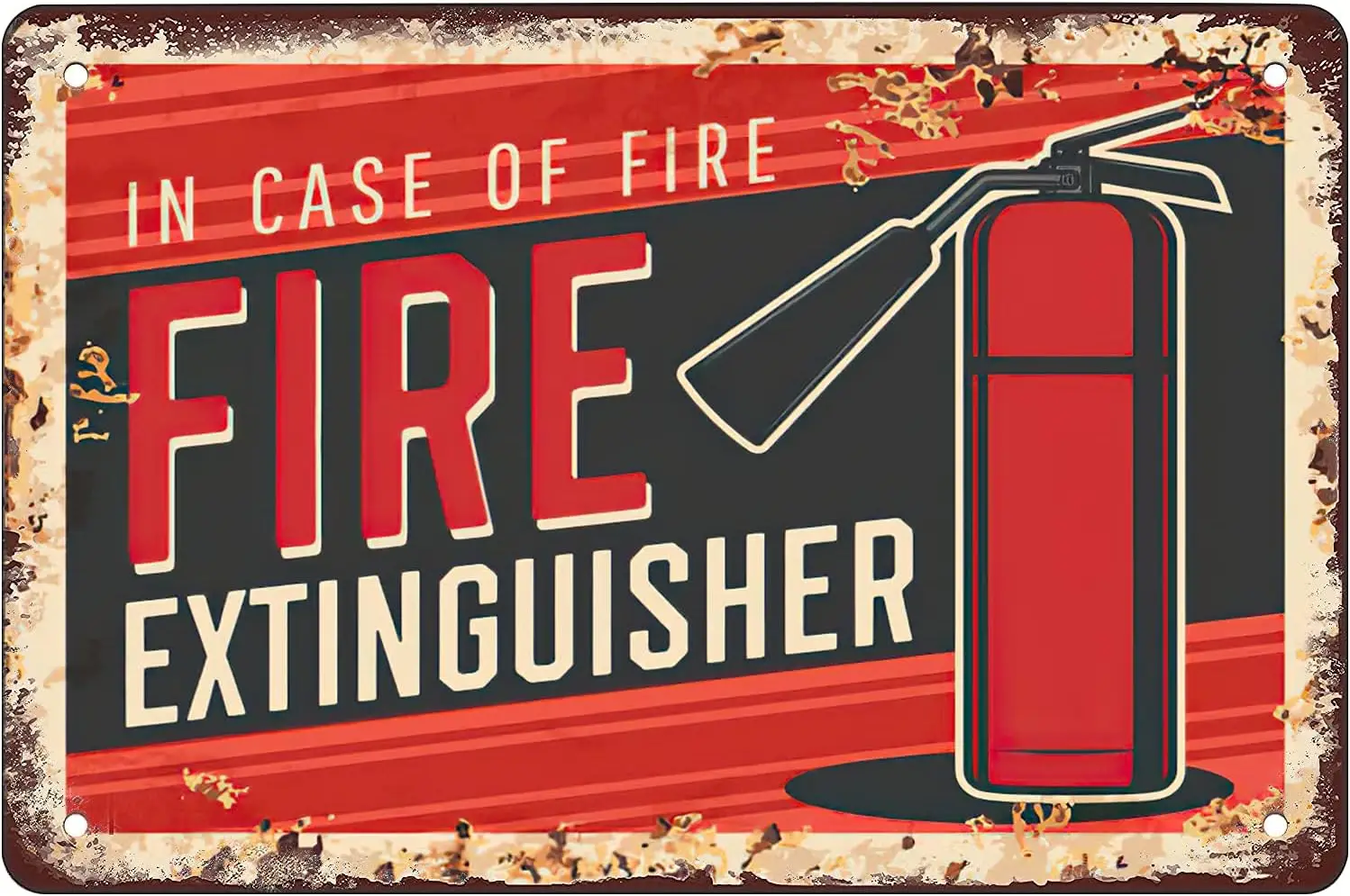 fire Safety Extinguisher Usage Vintage Metal Tin Sign for Men Women,Wall Decor Bars,Restaurants,Cafes Pubs,-aluminum