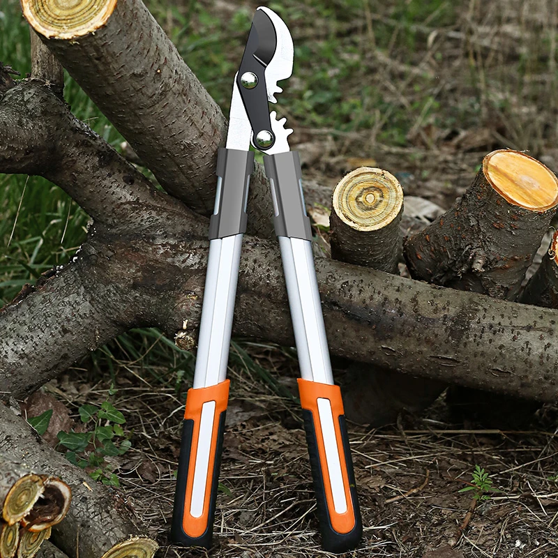 YINLONGDAO Long Length Scissor Hedge Anvil Shear Anti-Slip Grip Garden Pruning Hand Tool Ratchet Cut Tree Branch Garden Tools